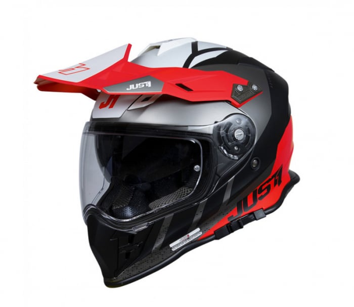 Casca enduro atv JUST J34 Pro Outerspa, culoare rosu negru, marime XL