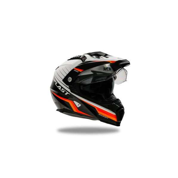 Casca enduro/ATV Ufo Aries, culoare negru/alb/portocaliu, marimea XS [2]