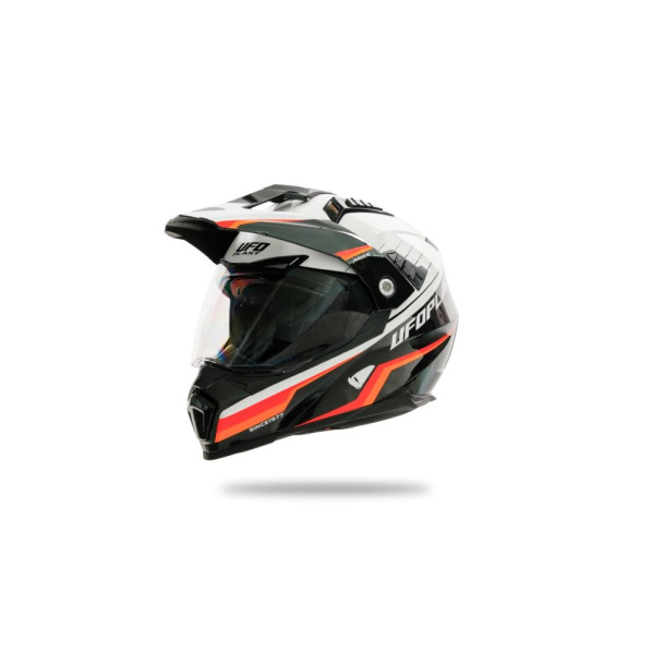 Casca enduro/ATV Ufo Aries, culoare negru/alb/portocaliu, marimea XS [4]