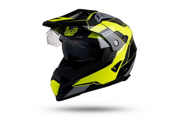 Casca enduro ATV Ufo Aries, culoare negru galben gri, marimea L