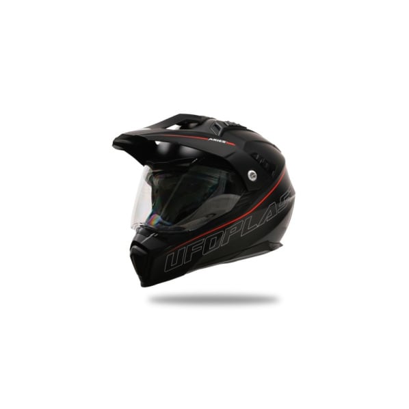 Casca enduro ATV Ufo Aries, culoare negru rosu, marimea S