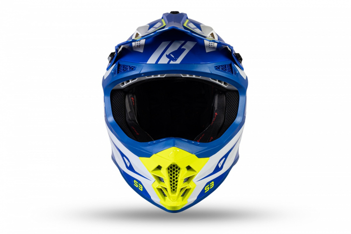 Casca enduro/ATV Ufo Intrepid, albastru/alb/galben neon , marimea M [6]