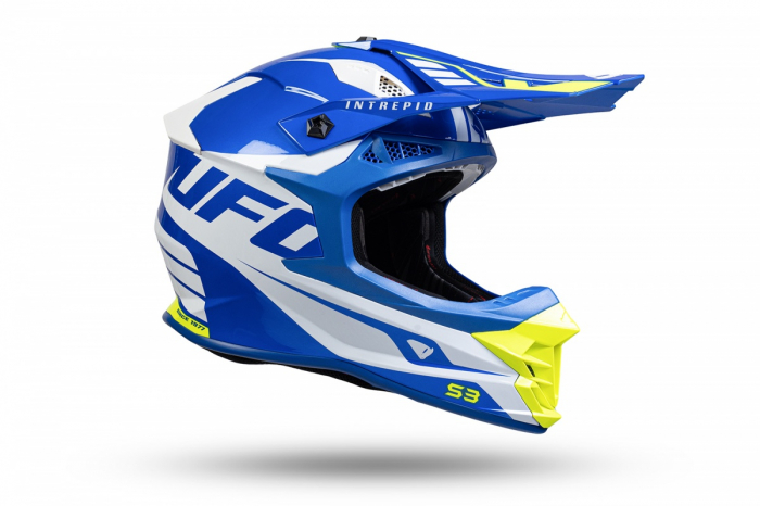 Casca enduro/ATV Ufo Intrepid, albastru/alb/galben neon , marimea M [2]