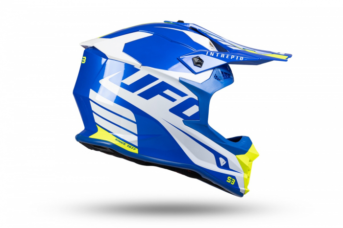 Casca enduro/ATV Ufo Intrepid, albastru/alb/galben neon , marimea M [4]