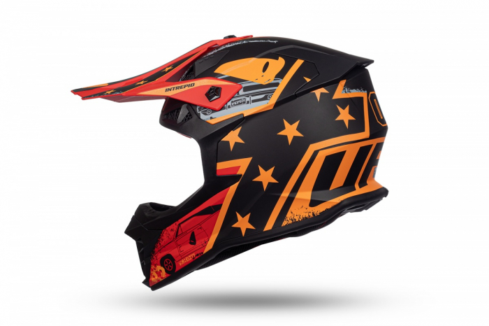 Casca enduro/ATV Ufo Intrepid, culoare negru/portocaliu/rosu mat, marimea M [3]