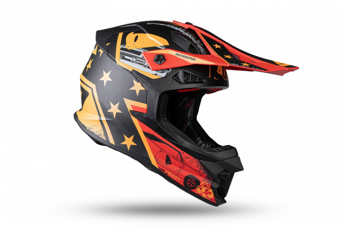 Casca enduro/ATV Ufo Intrepid, culoare negru/portocaliu/rosu mat, marimea M [2]