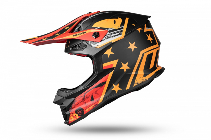 Casca enduro/ATV Ufo Intrepid, culoare negru/portocaliu/rosu mat, marimea M [8]