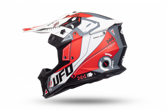Casca enduro/ATV Ufo Intrepid, culoare negru/rosu/alb mat, marimea XL [4]