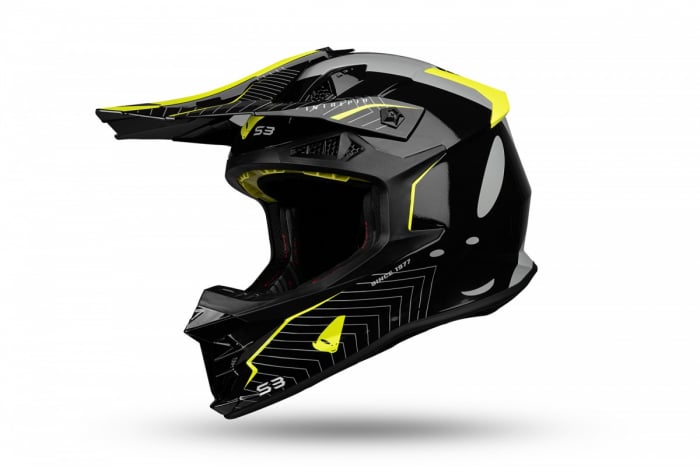 Casca enduro ATV Ufo Intrepid, gri negru galben neon , marimea L