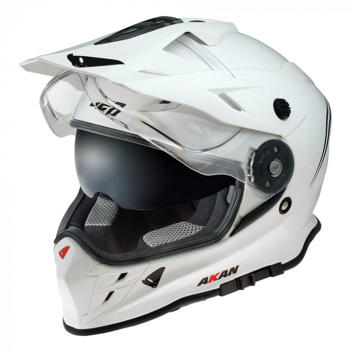 Casca enduro UFO Akan Adventure, culoare alb, marime M (57-58cm) [2]