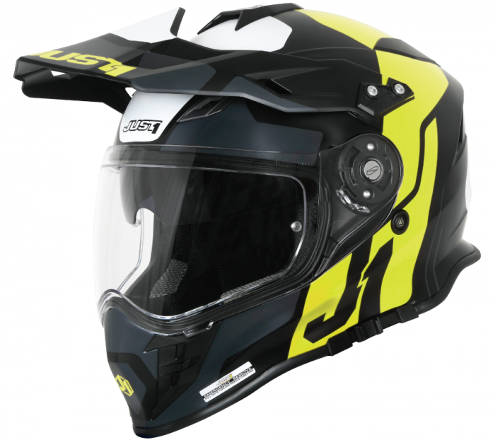 Casca moto atv JUST1 J34 Pro Tour, culoare negru galben, marime M(57-58cm)