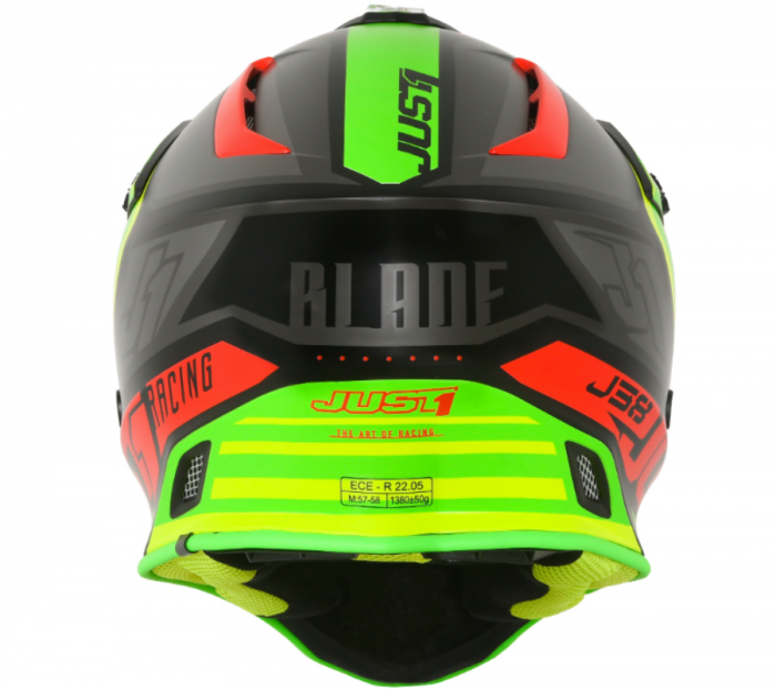 Casca moto/atv JUST1 J38 BLADE, culoare rosu/lime, marime XL (61-62cm) [4]