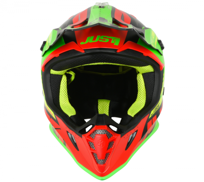 Casca moto/atv JUST1 J38 BLADE, culoare rosu/lime, marime XL (61-62cm) [3]