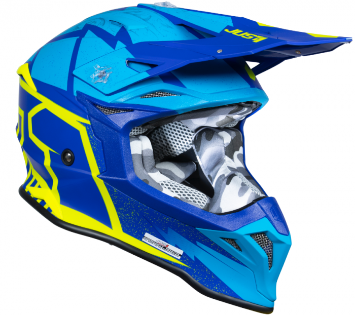 Casca moto/atv JUST1 J39 Poseidon, culoare albastru/galben, marime XL [2]