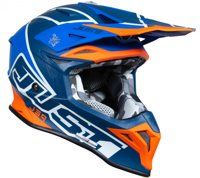 Casca moto/atv JUST1 J39 Thruster, culoare albastru/portocaliu, marime XL [2]