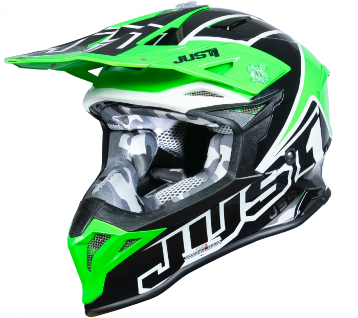 Casca moto atv JUST1 J39 Thruster, culoare verde negru, marime S