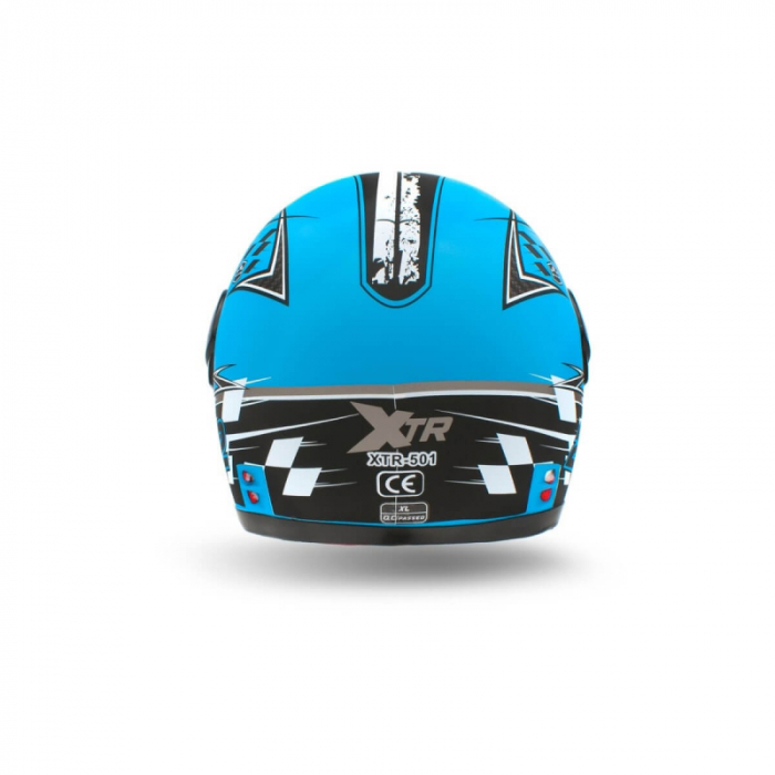 Casca moto copii integrala, marime YS, culoare negru/albastru [3]