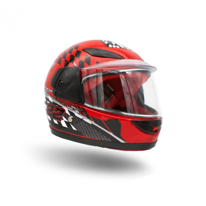 Casca moto copii integrala, marime YL, culoare negru/rosu [5]