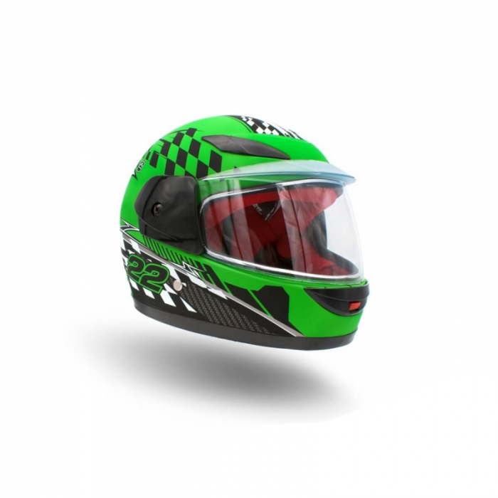 Casca moto copii integrala, marime YS, culoare negru/verde [4]