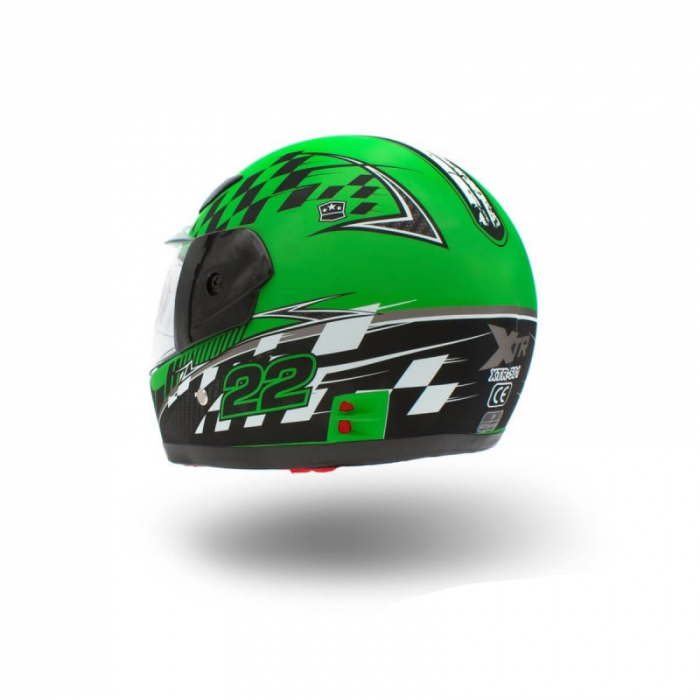 Casca moto copii integrala, marime YS, culoare negru/verde [2]