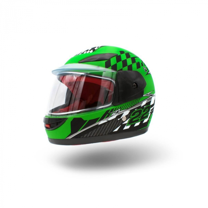 Casca moto copii integrala, marime YL, culoare negru verde