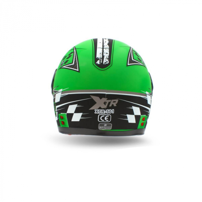 Casca moto copii integrala, marime YS, culoare negru/verde [3]