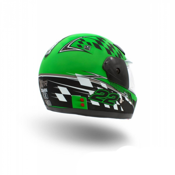 Casca moto copii integrala, marime YS, culoare negru/verde [5]