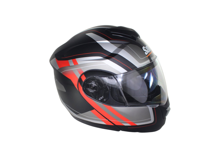 Casca moto rabatabila adulti, Safebet HF-119 Z48-R, culoare negru/gri, marime S [7]