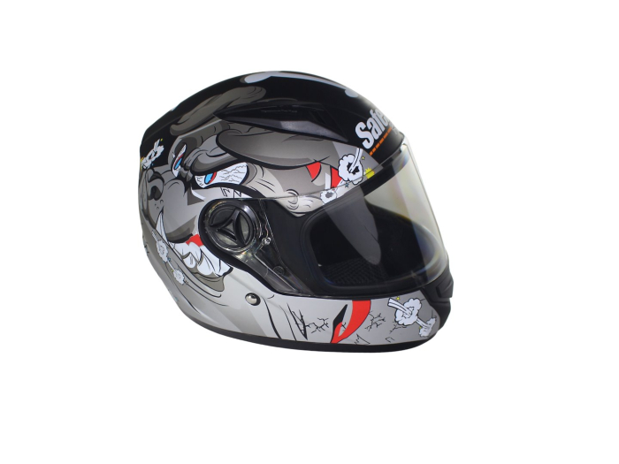 Casca moto integrala adulti, Safebet HF-111K, culoare gri/negru mat, marime L [4]