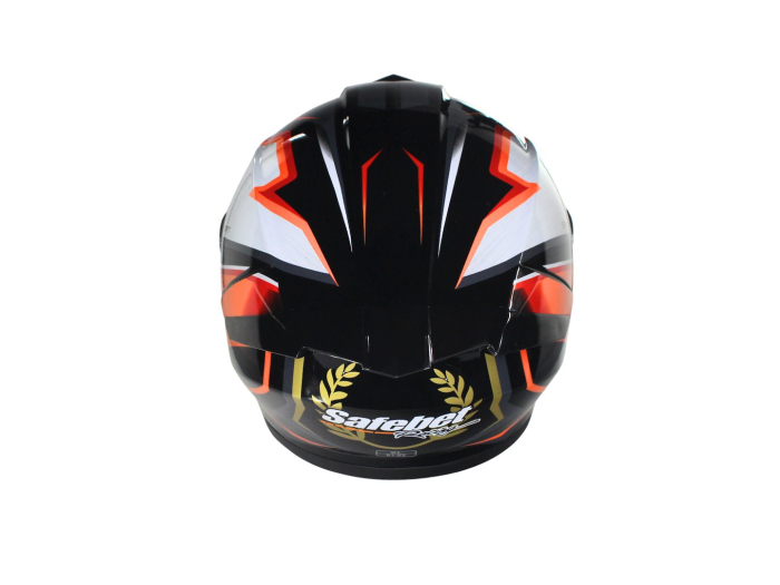 Casca moto integrala adulti, Safebet HF-123 Q250-L, culoare negru/portocaliu, marime XL [3]