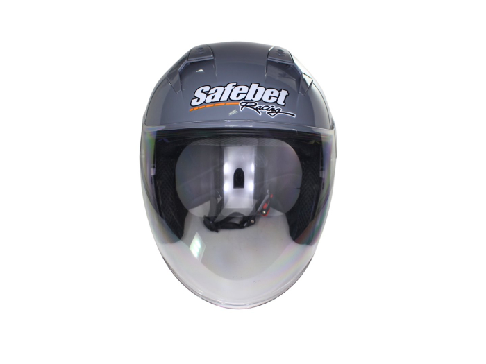 Casca moto semi-integrala cu ochelari adulti, Safebet HF-227, culoare argintiu, marime L [6]