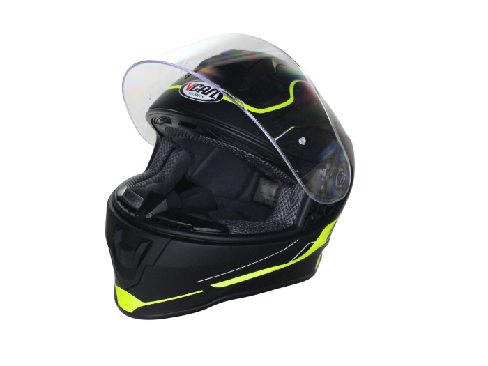 Casca moto,integrala,copii VCAN H151,negru mat/verde neon,marime YM 49-50 JUNIOR [3]