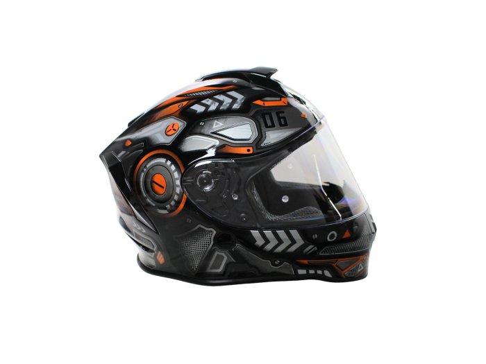 Casca moto,integrala,copii VCAN H151,negru WAR MACHINE lucios,marime  YL 51-52 JUNIOR [4]