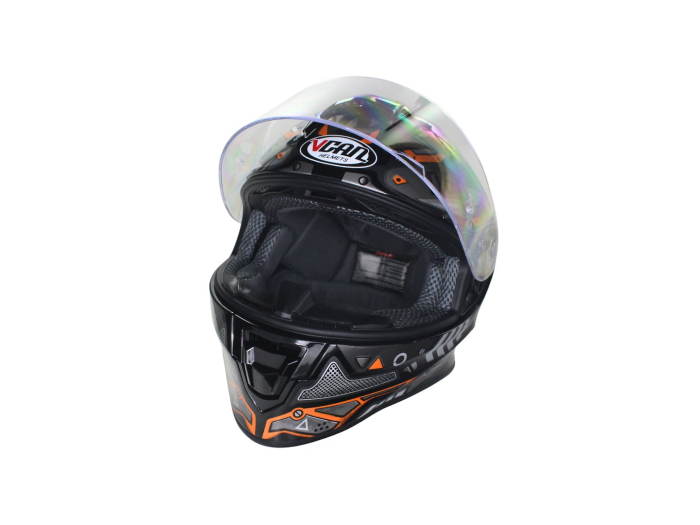 Casca moto,integrala,copii VCAN H151,negru WAR MACHINE lucios,marime  YL 51-52 JUNIOR [3]