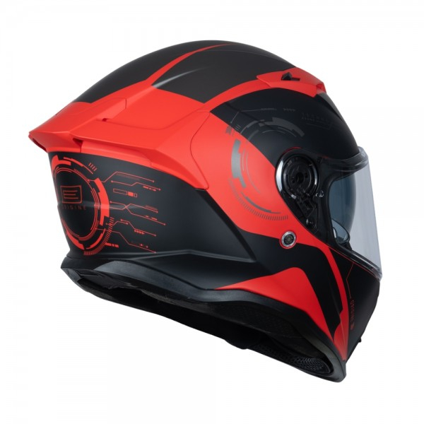 Casca moto integrala cu ochelari, Origine Force Techno, marime S, culaore negru/rosu mat, ECE22.06 [2]