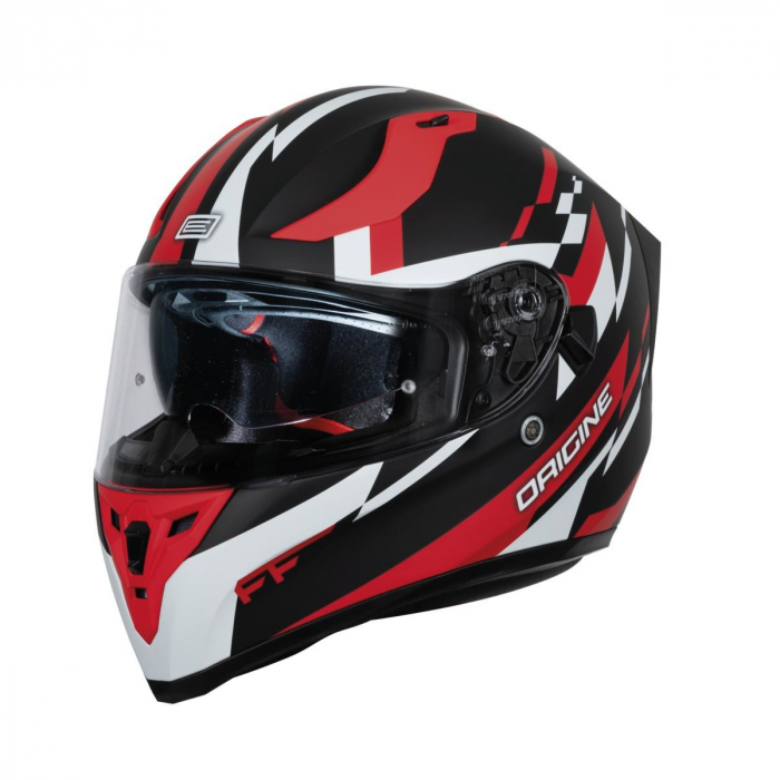 Casca moto integrala cu ochelari, Origine Strada Reveal, culoare rosu negru mat, marime XS