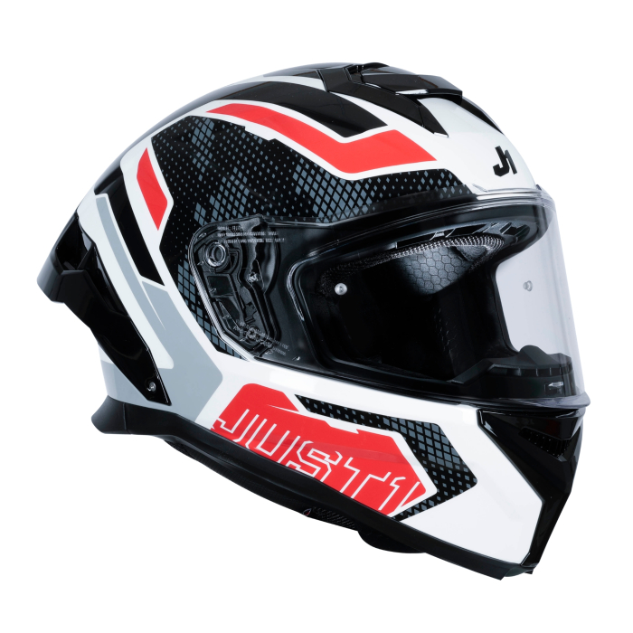 Casca moto integrala JUST1 J-STR UNION,rosu/alb lucios,marime XL [2]