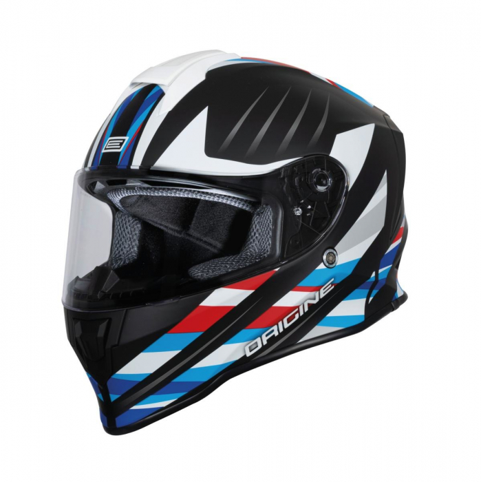 Casca moto integrala, Origine Dinamo Foolish, culoare negru alb mat, marime S
