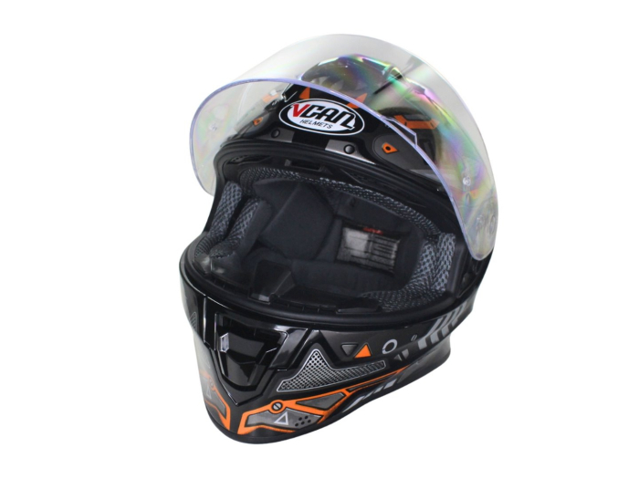 Casca moto integrala  VCAN H128 negru/WAR MACHINE,lucios,marime L [3]
