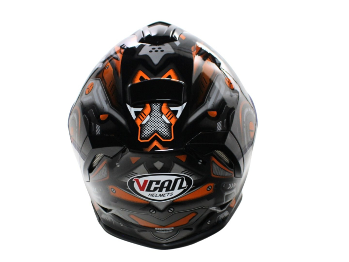 Casca moto integrala  VCAN H128 negru/WAR MACHINE,lucios,marime L [5]