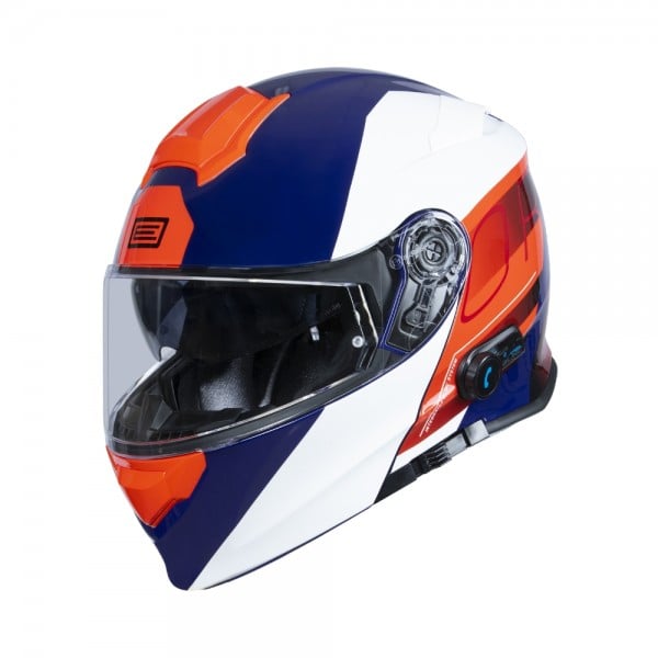 Casca moto Origine Delta BT Row rabatabila cu ochelari, Bluetooth incorporat, culoare rosu alb, marime M