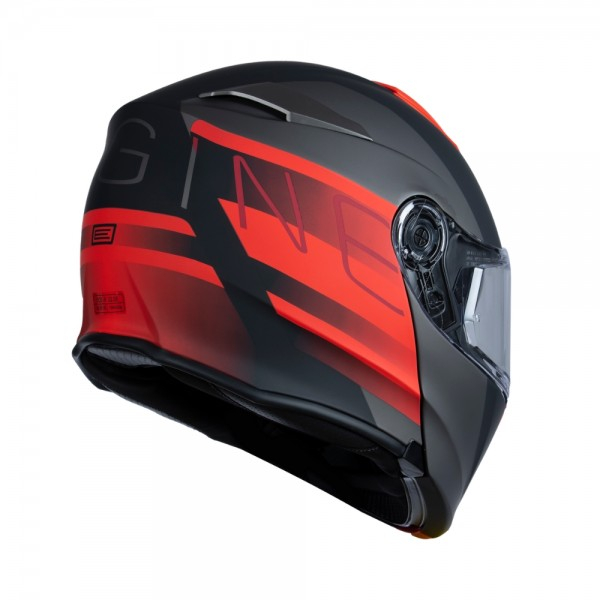 Casca moto Origine Delta BT Row rabatabila cu ochelari, Bluetooth incorporat, culoare rosu/titanium, marime M [2]