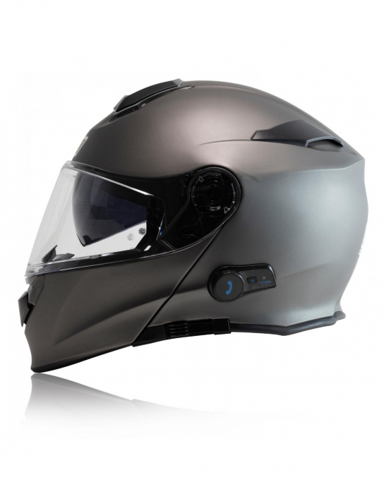 Casca moto Origine Delta BT Solid rabatabila cu ochelari, Bluetooth incorporat, culoare titaniu mat, marime S [4]