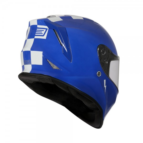 Casca moto Origine Dinamo Contest, culoare alb/albastru lucios, marime M [2]
