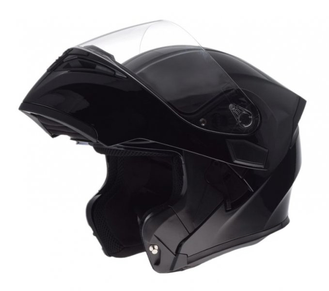 Casca moto rabatabila Awina, cu ochelari, culoare negru mat, marime S [2]