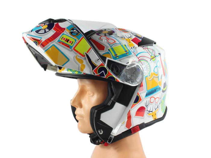 Casca moto rabatabila cu ocherari, VCAN H271, marime XL, culoare multicolor [3]