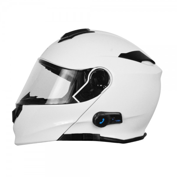 Casca moto rabatabila, Origine DELTA SOLID, sistem bluetooth integrat, culoare alb lucios, marime M [2]