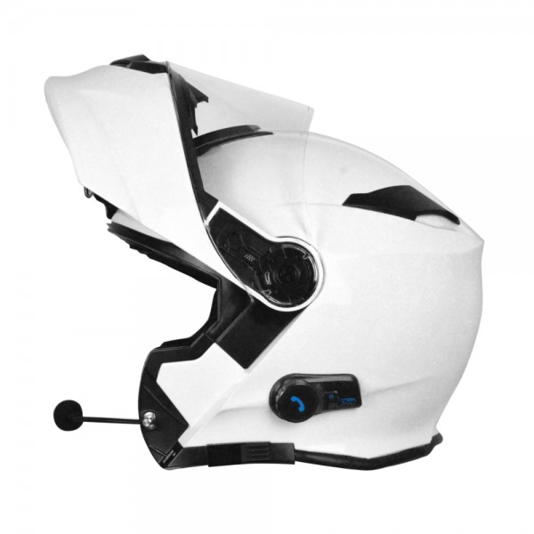 Casca moto rabatabila, Origine DELTA SOLID, sistem bluetooth integrat, culoare alb lucios, marime M [6]