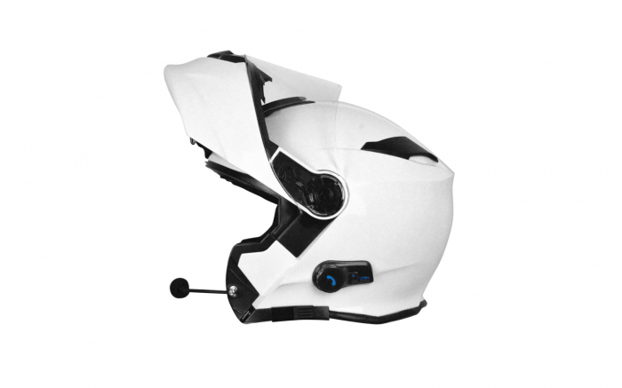 Casca moto rabatabila, Origine DELTA SOLID, sistem bluetooth integrat, culoare alb lucios, marime XL [2]