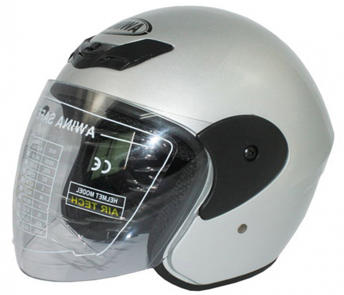 Casca moto semi-integrala Awina TN-8661, culoare argintiu, marime XS 54 cm [6]